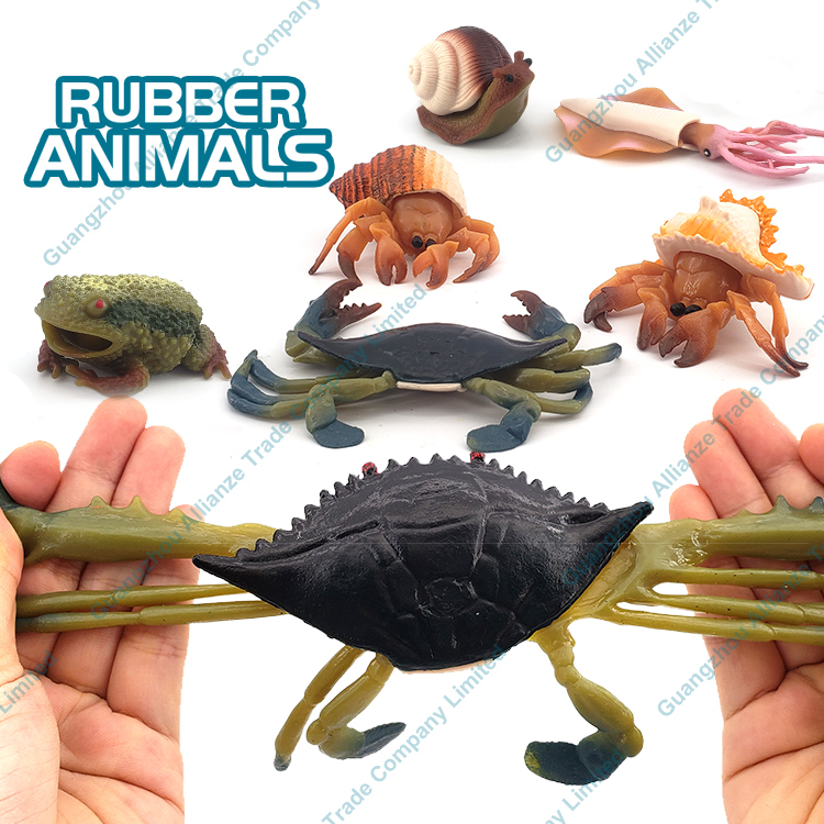 TPR +PP Material Stretchable Decompression Marine Biology Toy Marine Animal Biological Model Stretching toys for Marine animals
