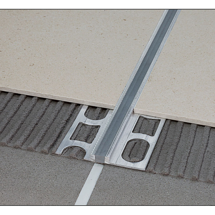 Grey Rubber Insert Customized Metal Plate Tile Joint Movement Joint For Ceramic tile