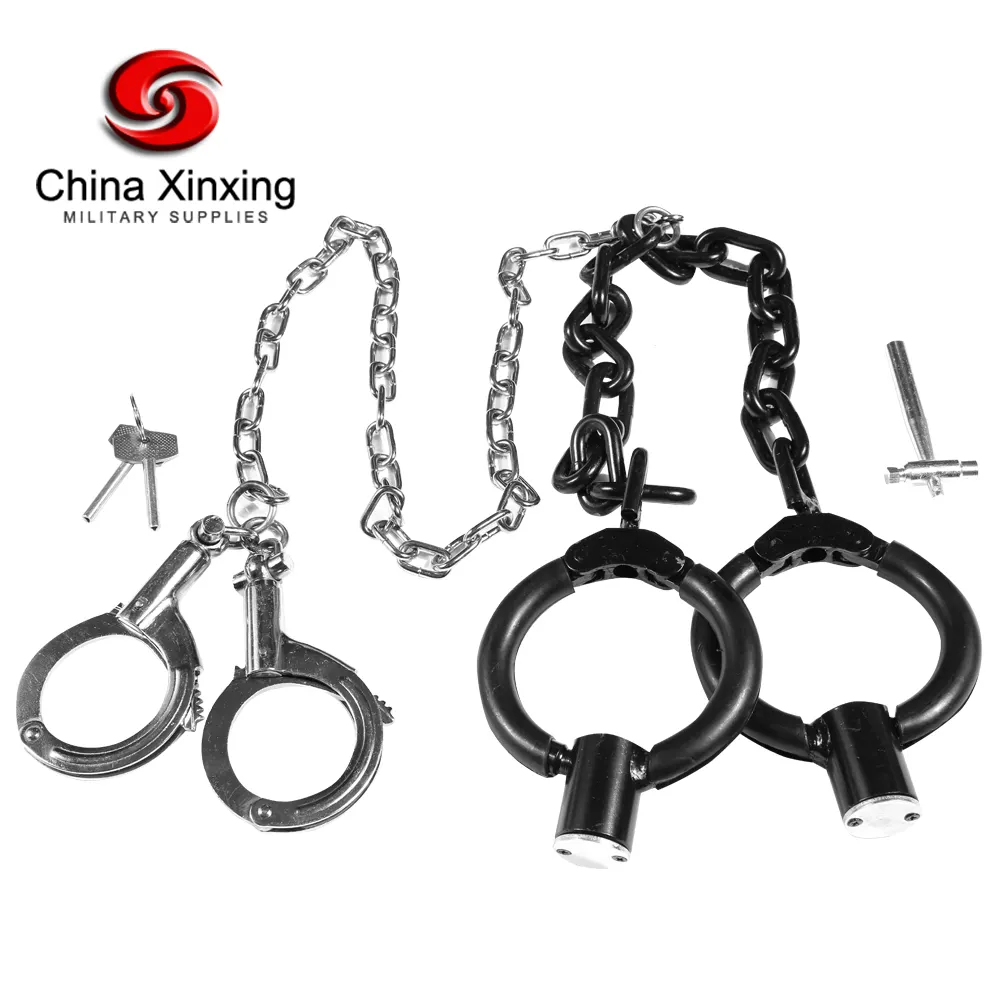 China Xinxing Custom Stainless metal Fetters Shackles police handcuff