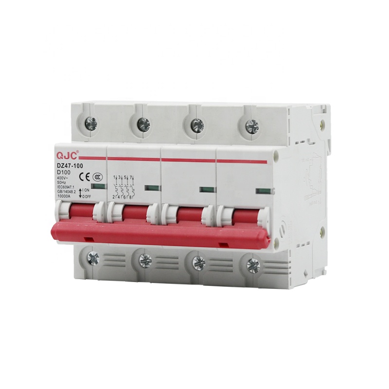 QJC Китай, оптовая продажа, DZ47-100 4 Pole MCB 100 Amp, миниатюрный автоматический выключатель