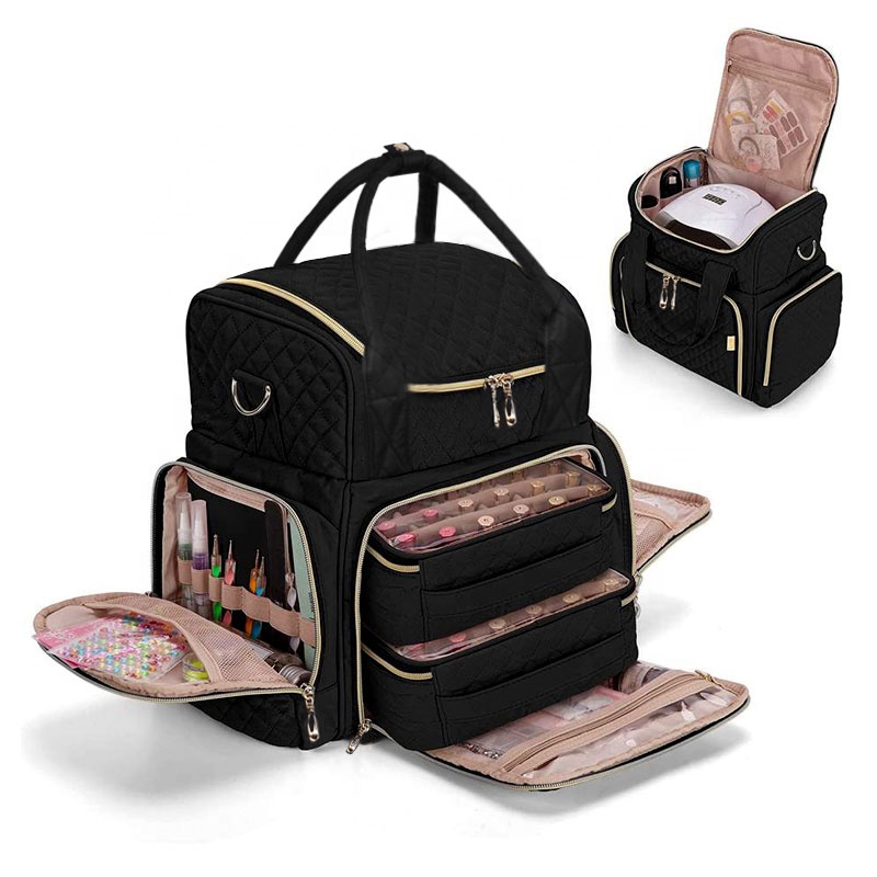 Yuhong Nail Polish Case Nail Lamp Storage Case Beautiful Makeup Bag Cosmetic Storage Bag Travel Nail Polish Set Organizer Bag