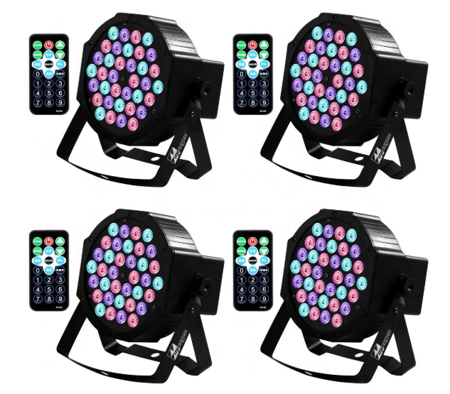 Лидер продаж, Тонкая Пластиковая светодиодная плоская DMX512 36 Вт, светодиодная RGB-лампа для вечеринки, прожектор с пультом дистанционного управления
