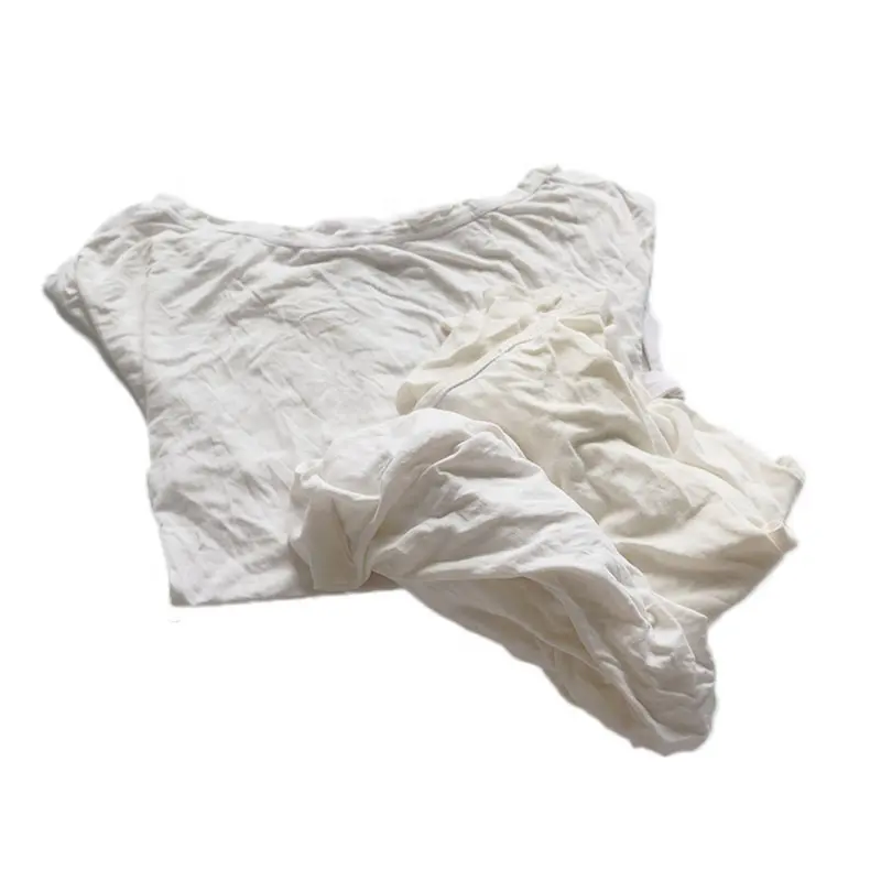 White cotton rags T shirt wiping used clothes high quality 100% cotton cleaning trapo rags