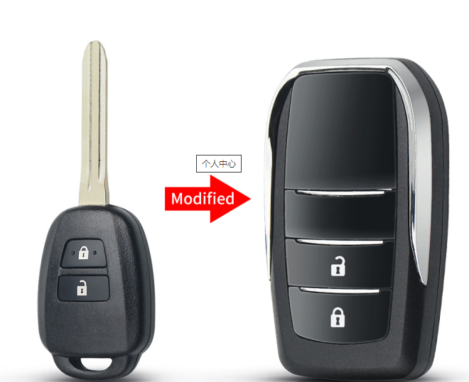 New Design Sublimation Blanks Bar Car Shell Replacement Blank Toyot 2 Buttons Remote Key Shell With Toy43 Blade