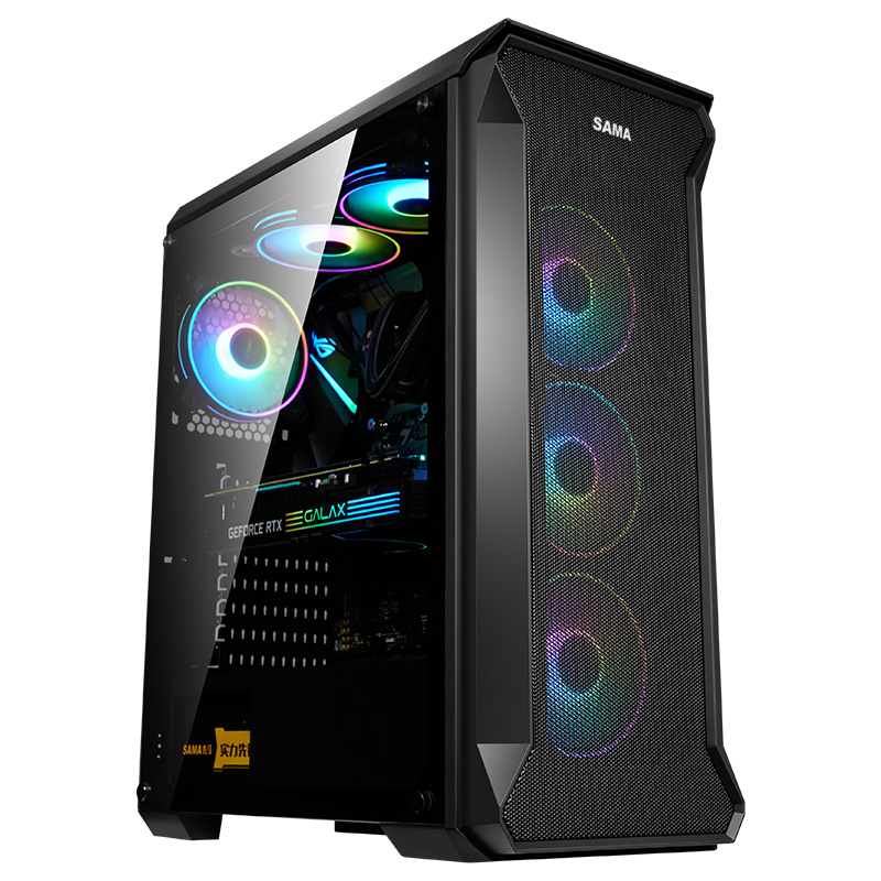 SAMA полностью из закаленного стекла ПК шкаф RGB контроллер полная башня компьютер Корпус usb 3,0 atx