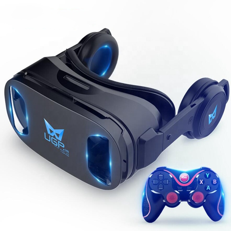 VR очки с наушниками для телефона 3D видео интеллектуальная Виртуальная реальность игра VR коробка гарнитура шлем оптовая продажа с фабрики УГП