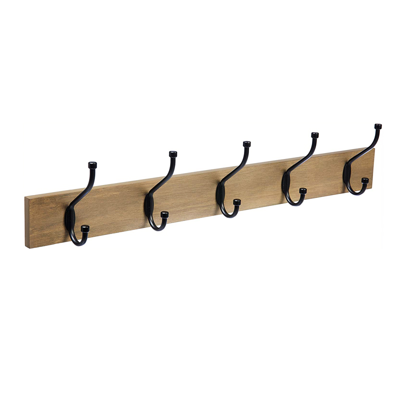 High Quality rustic Wooden coat hook Wall clothes rail Hook