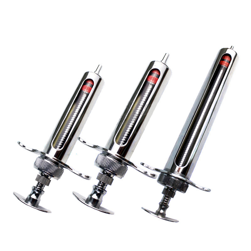 High quality Upgrade Type veterinary instrument Reusable Stainless Steel Hypodermic Veterinary Animal Syringe