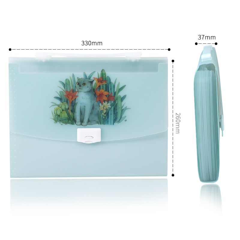 New printing product 13 pockets A4 size hangging plastic expanding file folder for school office