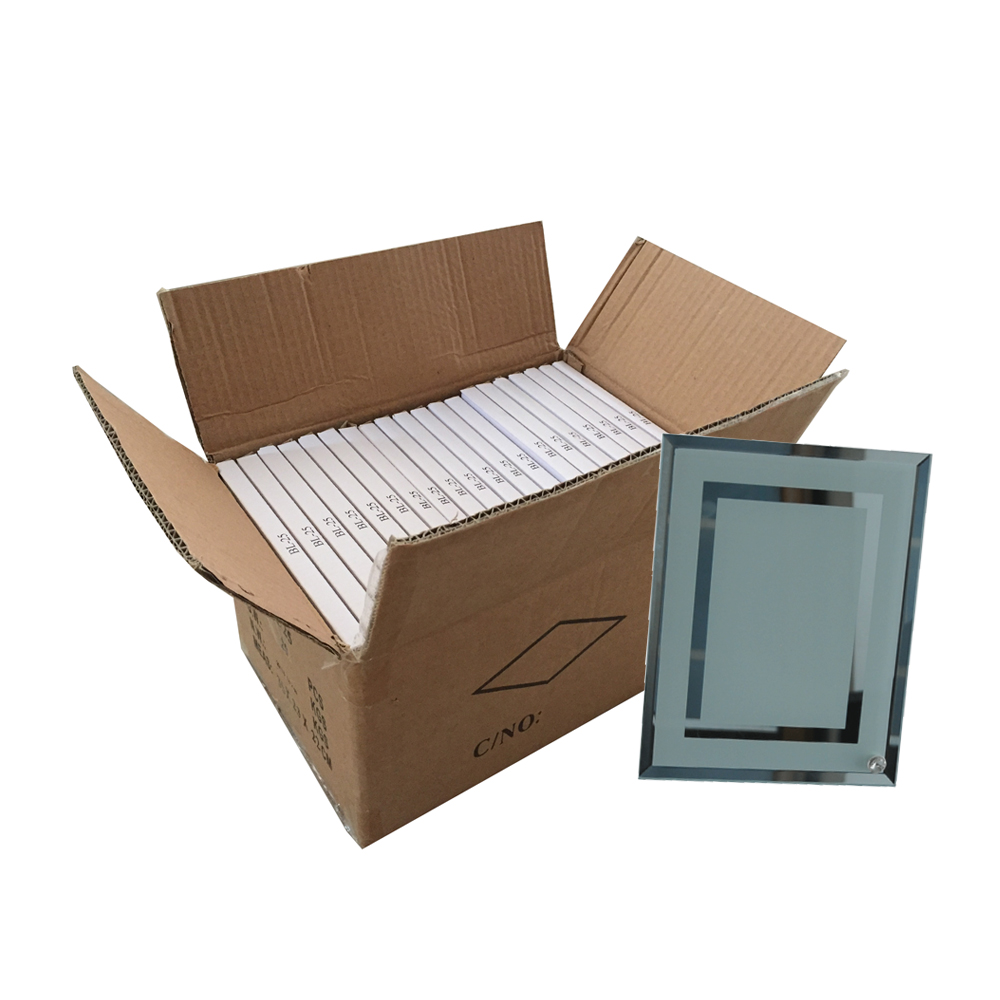 US Stock, 25pcs 8" Sublimation Blank Glass Photo Frame Double Mirror Border