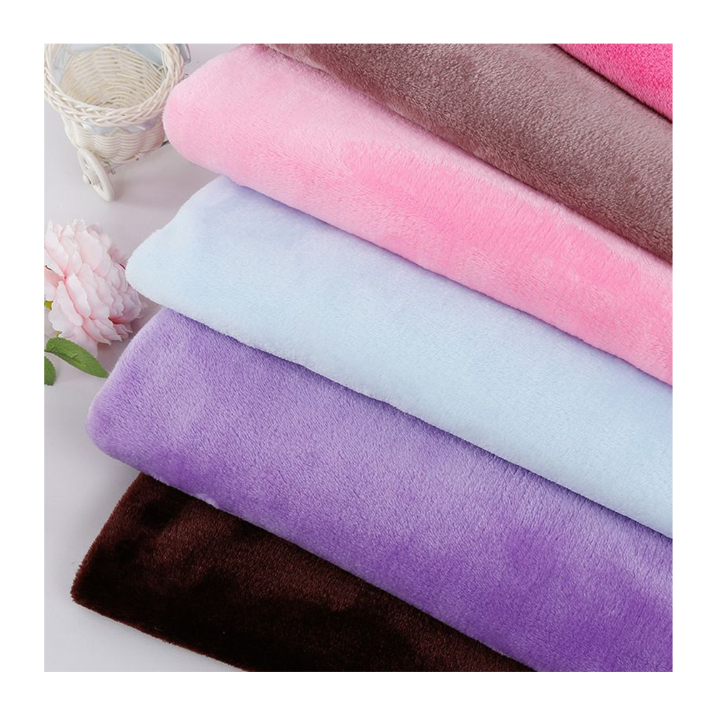 Wholesale Popular High Quality Plush Toy Pajamas Fleece Fabric Plain Dyed 100% Polyester Microfiber Coral Fleece fabric