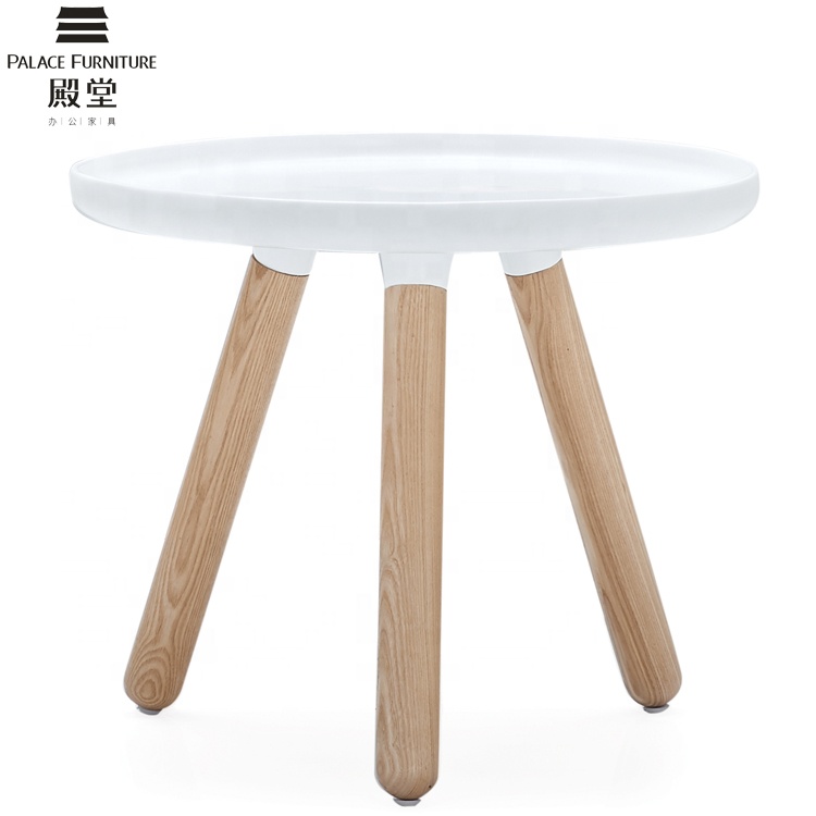 2021 Modern Simple Home/Office Table Three Feet White Round Wooden Side Coffee Tables