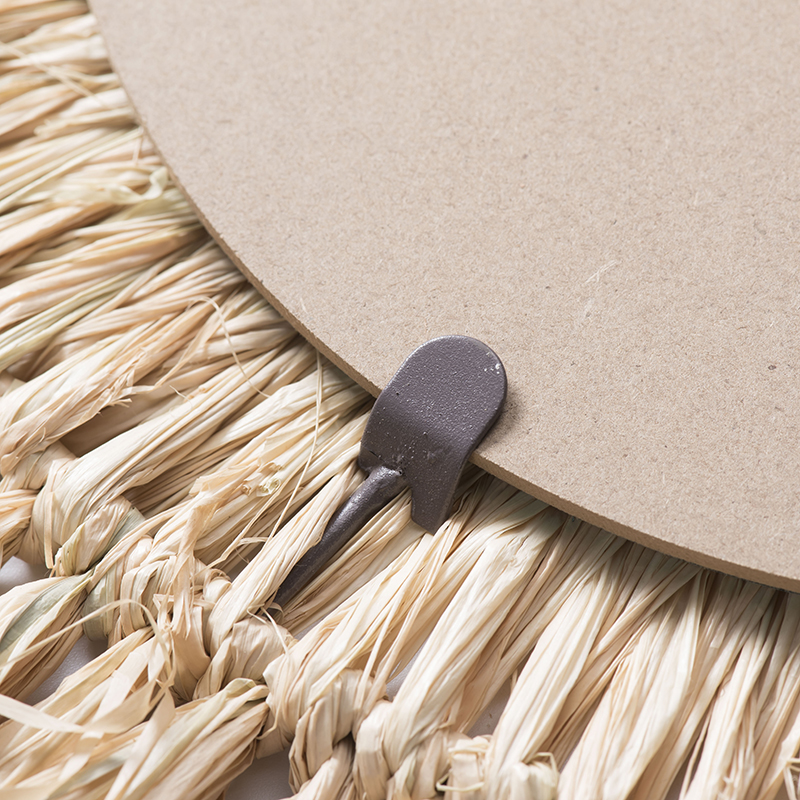 Retro Casual Round Raffia Hand-woven Home decoration Mirror Wholesale Hotel Homestay Wall decoration Pendant