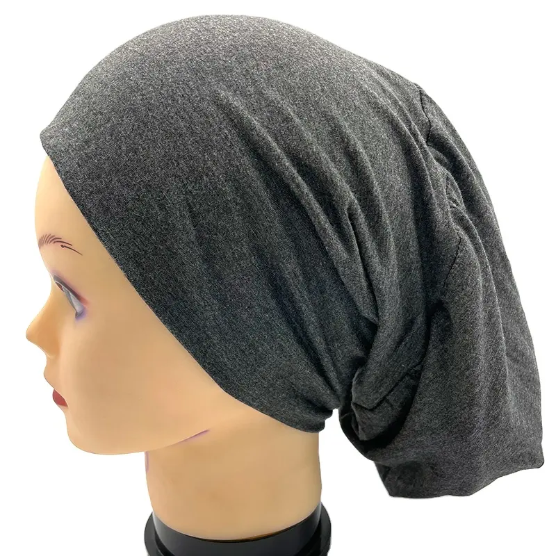 Free Sample Fabric Soft Adult Silk Sleep Cap Breathable Warm Headband Cap Hair Care Personality Knitted Sleeping Cap