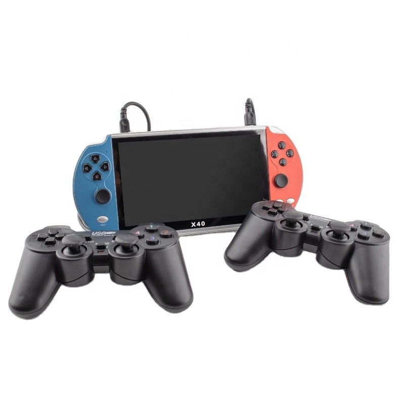Консоль игровая X40 Ретро 7 дюймов, портативная видеоконсоль с двумя контроллерами, консоль для видеоигр Nes для psp