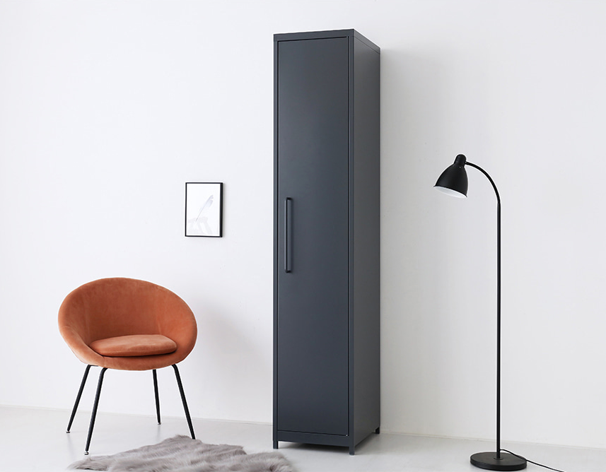 2021 hot sale bedroom livingroom 1 single door metal storage wardrobe