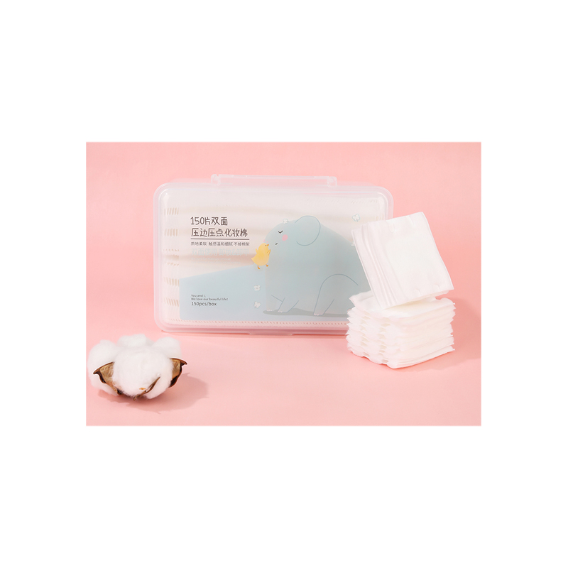150PCS OEM Factory Wholesale Makeup Remover Pad Beachwear Swimwear Mini Wet Cotton Box Logo HEN Item Layer Type Y-6610