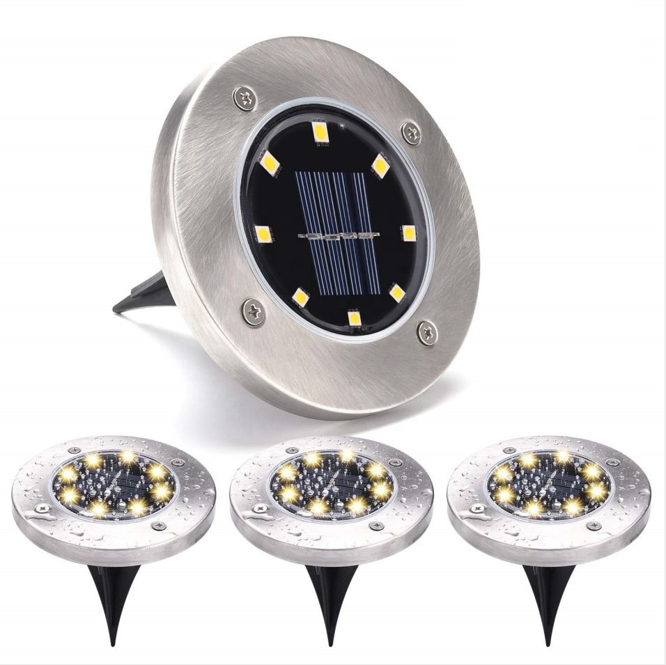 IP65 Waterproof Stainless Steel Led Patio light Solar Powered Electric Decorative Spike Pathway Driveway Garden Decking