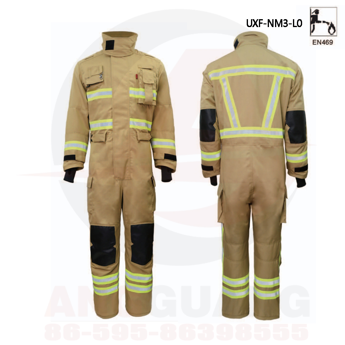 High Quality EN469 Standard Fire Safety Clothing Wholesale Firefighter Uniforms Made from Nomex IIIA Aramid Material
