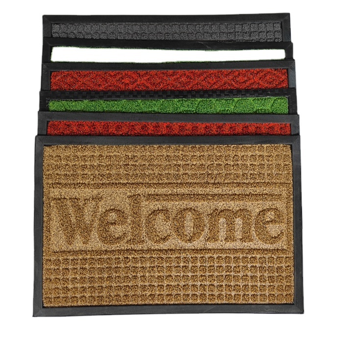 100% recycle Rubber Indoor Outdoor Entrance Rug Floor Mats Shoe Scraper Doormat door mat