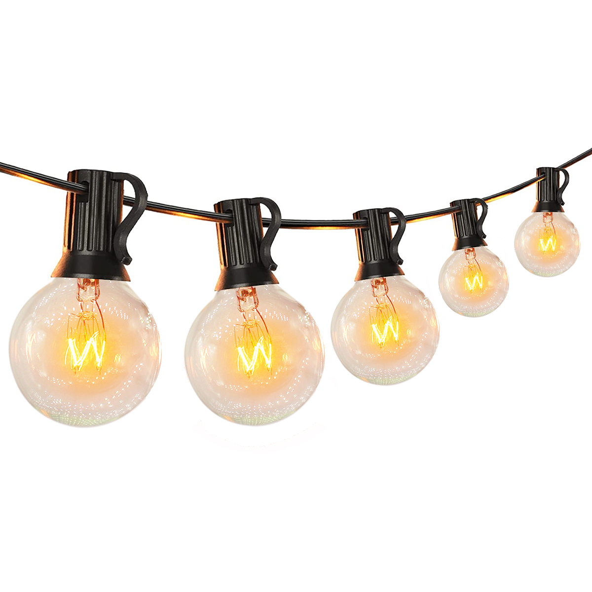 G40 Outdoor Decorative Waterproof High Voltage LED String Lights Edison Retro Warm Light Tungsten Glass Bulb String Lights