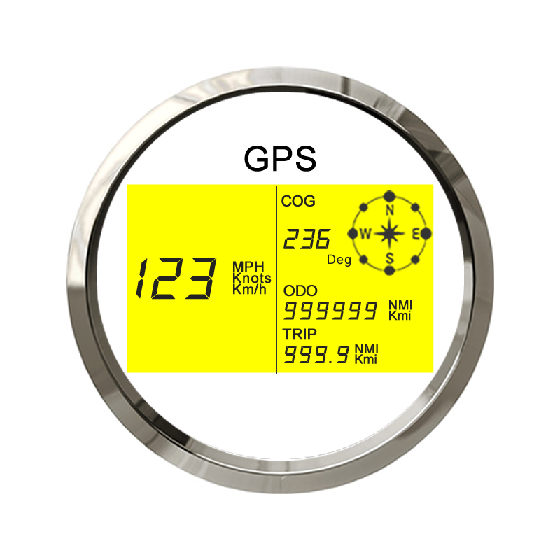 3 3/8 "Универсальный цифровой спидометр GPS Спидометр с 7 цветов подсветкой для машины лодки мотоцикла