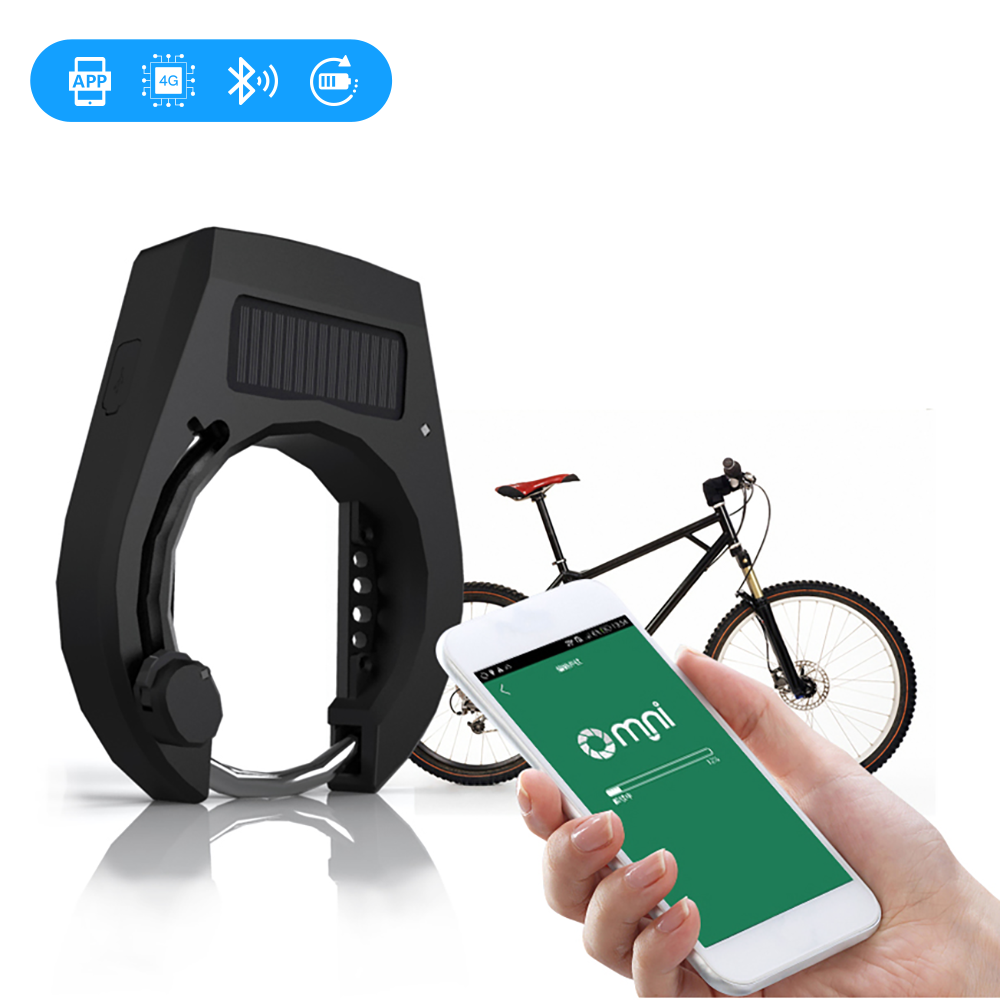 Omni Safety Horseshoe Alarm Bluetooths RFID Unlock Wireless Waterproof Bike Wheel Electric Smart Personal Bicycle Lock