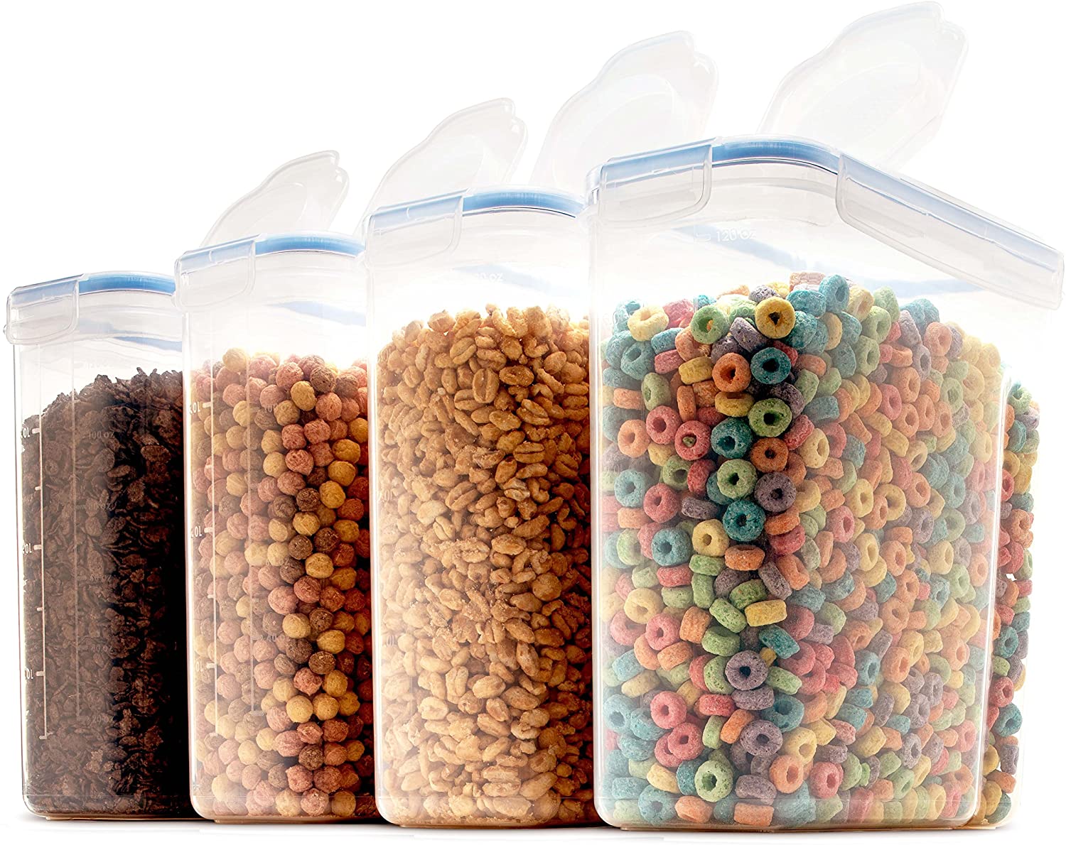Amazon hot sell Airtight Cereal Storage Containers with 4 Side Locking Lid BPA Free Cereal Dispenser Wholesale