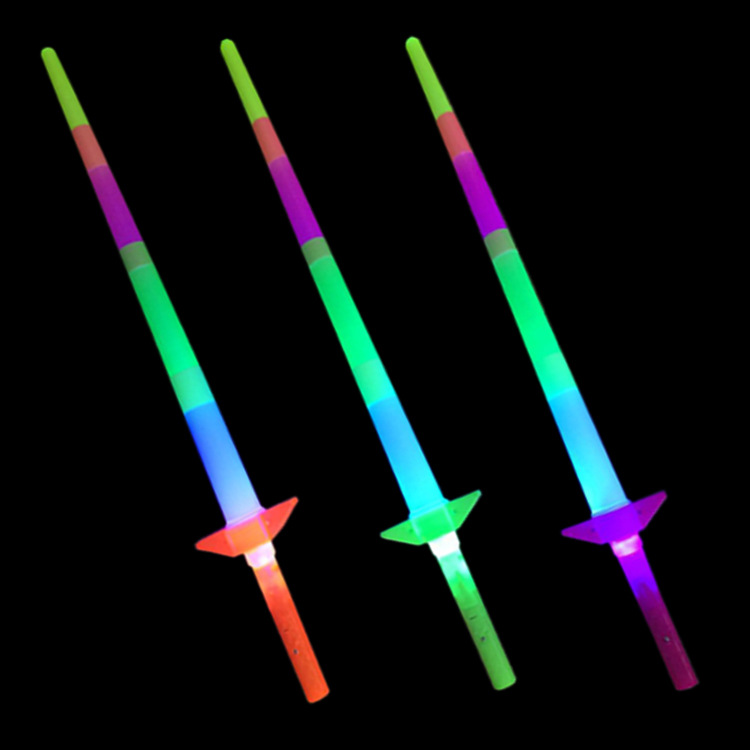 Cheap Plastic Folding Led Sword Wand Toy Mulitcolor Flashing Light Up Sword Plastic Colorful Folding Sword Kids Toy