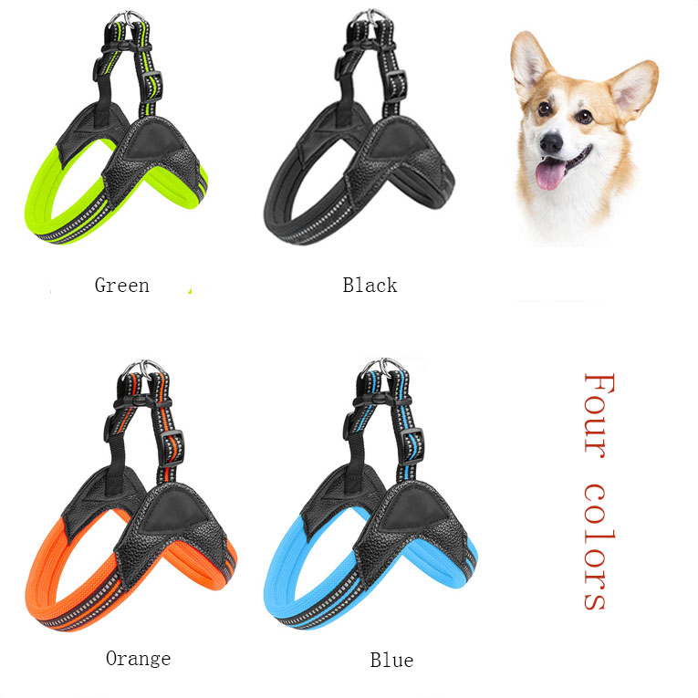 Leather Chest Harness One Piece Set of Dog Leash Breathable and Safety Pet Supplies for Outdoor