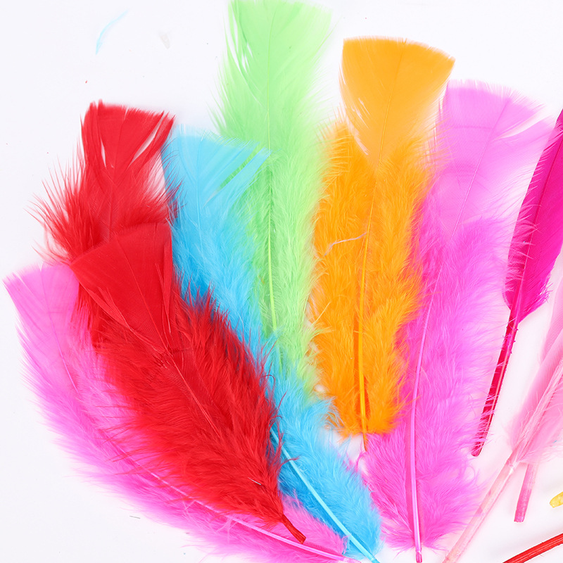 DIY Crafts Natural Colorful Feathers Soft Goose Plumes Dyed Decorative Feathers for Dream Catchers Making Party Decor Feathers