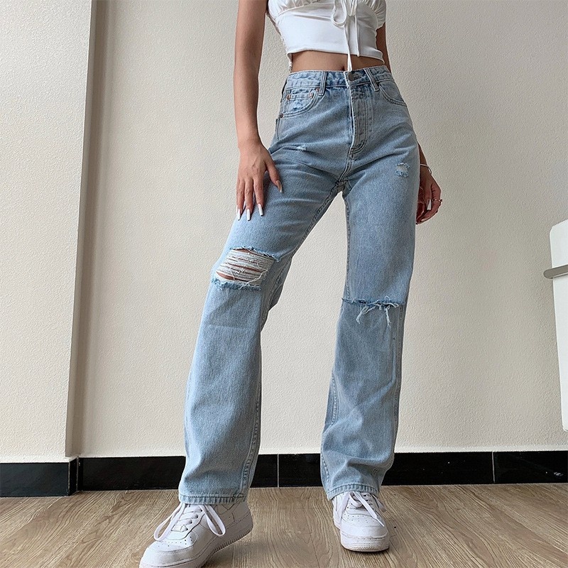 Fajerosperuano Hombre Plus Size Women's Wide Leg Pantalon Jeans Mom Hole Pocket Jig Luxury Ropa Jeans Sexy Woman Jeans