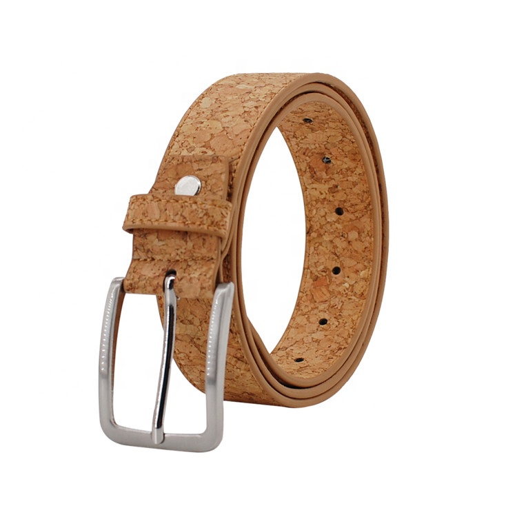 2021 Hot Selling Oak Bark Belt Made of Natural Cork Vegan Fabric Leather PU Belt for Men
