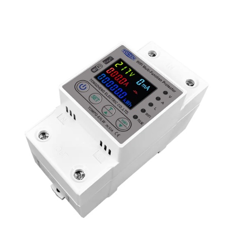 Protector WIFI Type with Smart Energy Meter 63A 80A Single Phase 230V Voltage and Current Leakage Protector TOMZN TOMPD-63LW