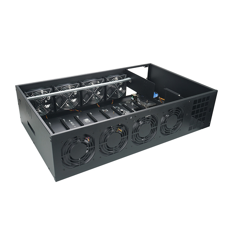 Графическая карта JOEGE S37 rig B75, корпус для 8gpu для материнской платы 65 мм, 8*4500 об/мин, охлаждающий вентилятор для мин. ing rig