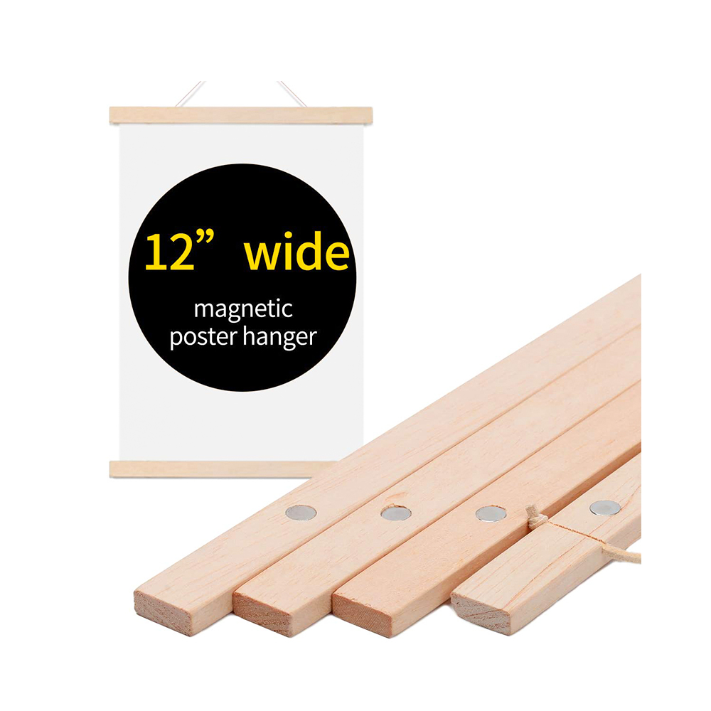 Wood Picture Poster Hanger Wood Magnetic Poster Frame Home Wall Decor Artwork