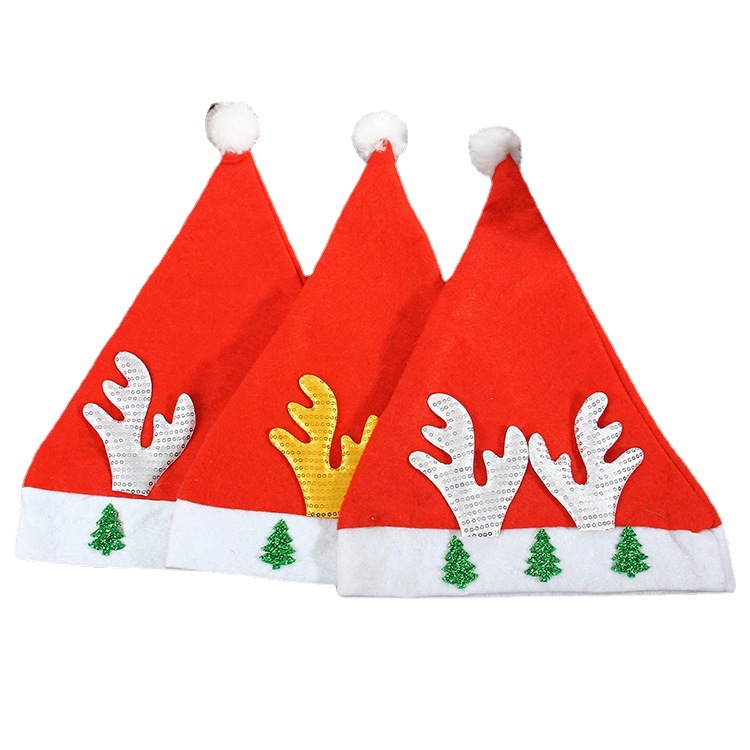 Merry Christmas Decorated Christmas Supplies Felt Santa Claus Hat