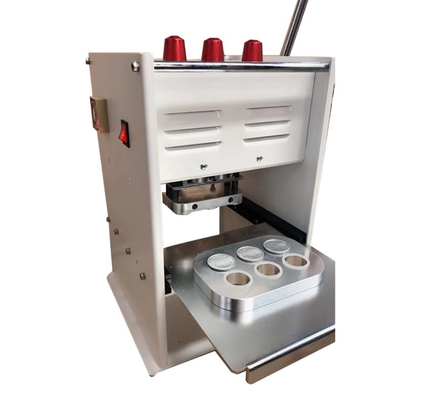 6 Holes coffee espresso cups filling sealing machine manual semi-automatic Aluminum foil PP capsule filling machine