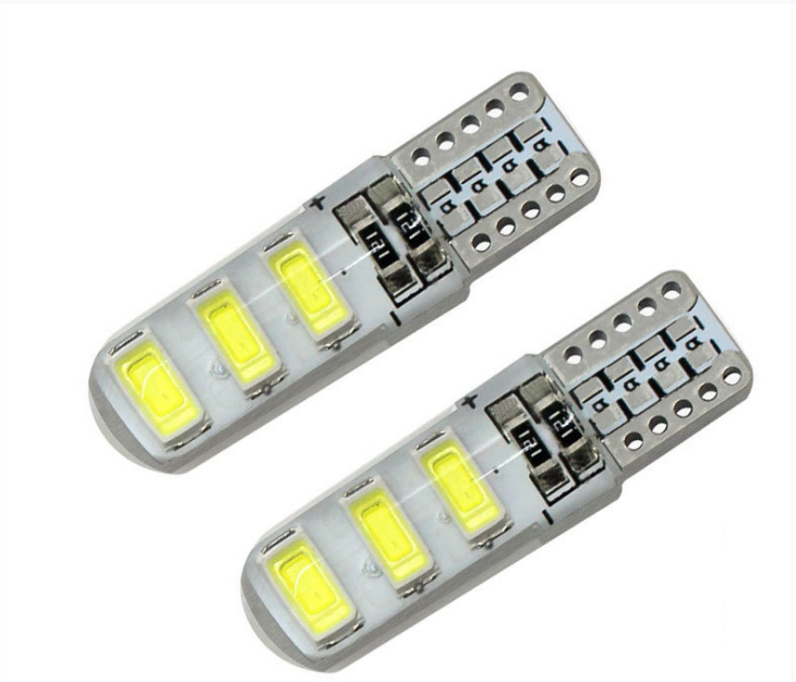 T10 6SMD 5630 силиконовая гелевая крышка с защитой от нагрева, 1 Вт, яркая автомобильная светодиодная лампа