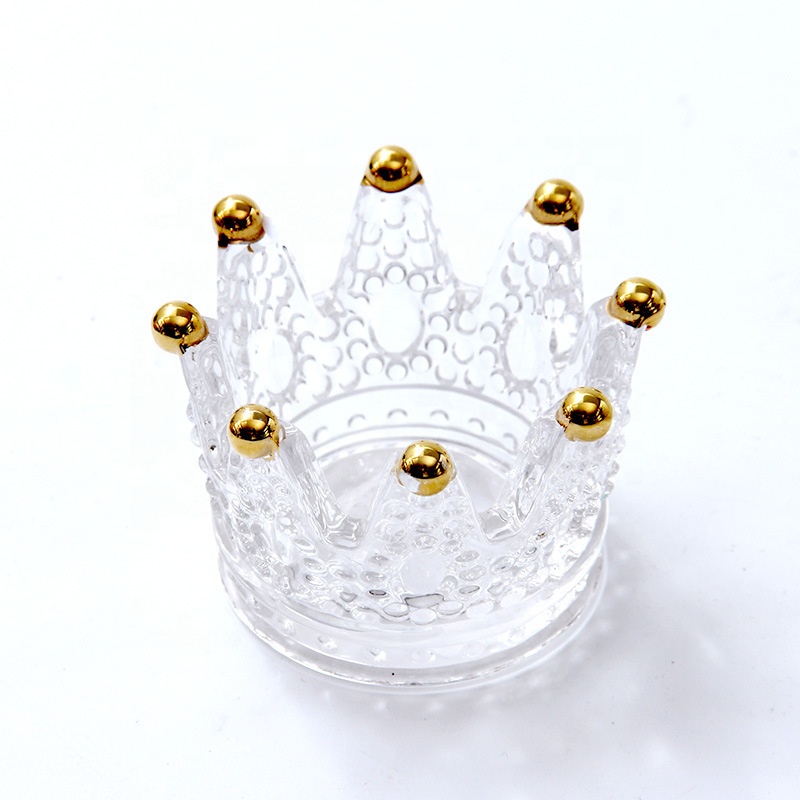 Wholesale Unique Ashtray Jewel Jar Crown Glass Candle Holder
