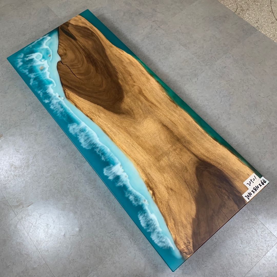 Ocean style luxury finish river dining table epoxy wood table top