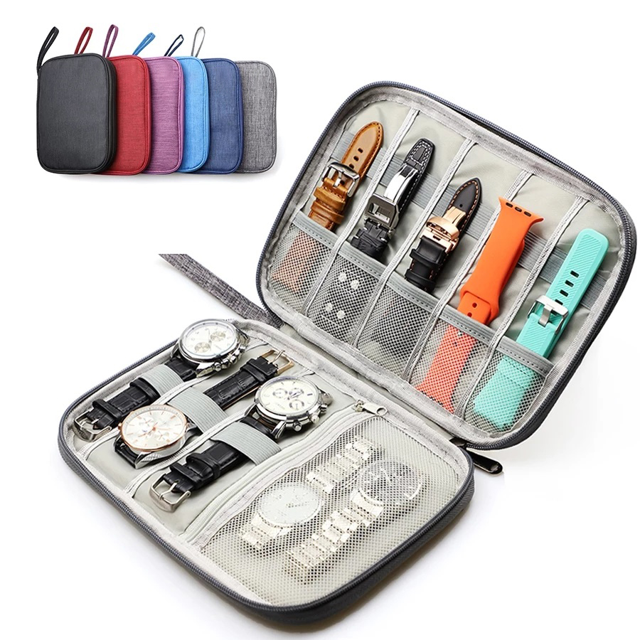 Watch Bands Storage Bag Nylon Spill-resistant Watch Band Organizer Bag Travel Watch Straps Carrying Bag Pouch for Apple