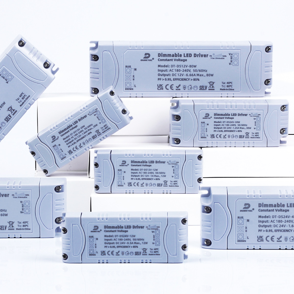 DUSKTEC лучший на заказ 12 Вт 20 Вт 40 Вт AC 90-130 в 180-240 В DC 12 В 24 В IP20 двухканальный одноканальный мини-Triac с регулируемой яркостью RGB светодиодный драйвер