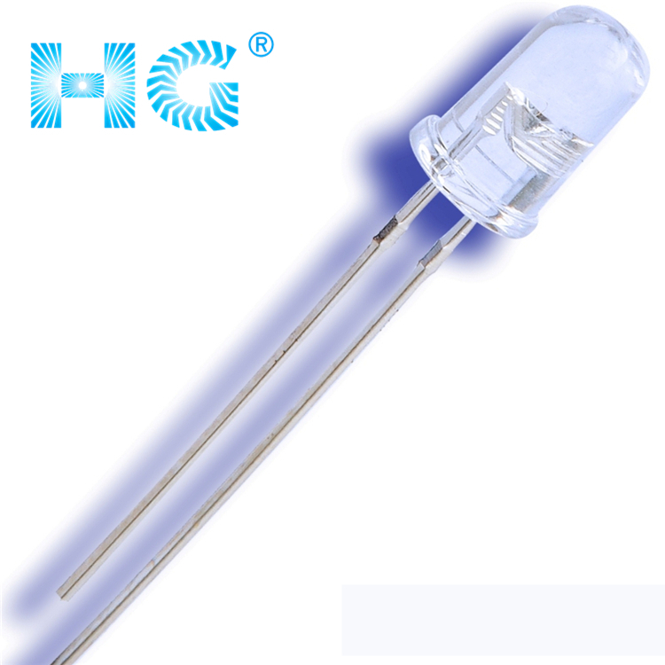 5mm Blue light led diode 5B4SCLGJY round shape transparent lens long pins 25 degree for advertising lighting board led diode