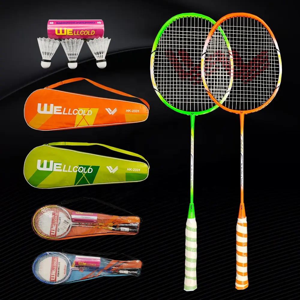 New design top brands cheap steel/aluminum/carbon badminton racket,junior badminton racket with bag for outdoor