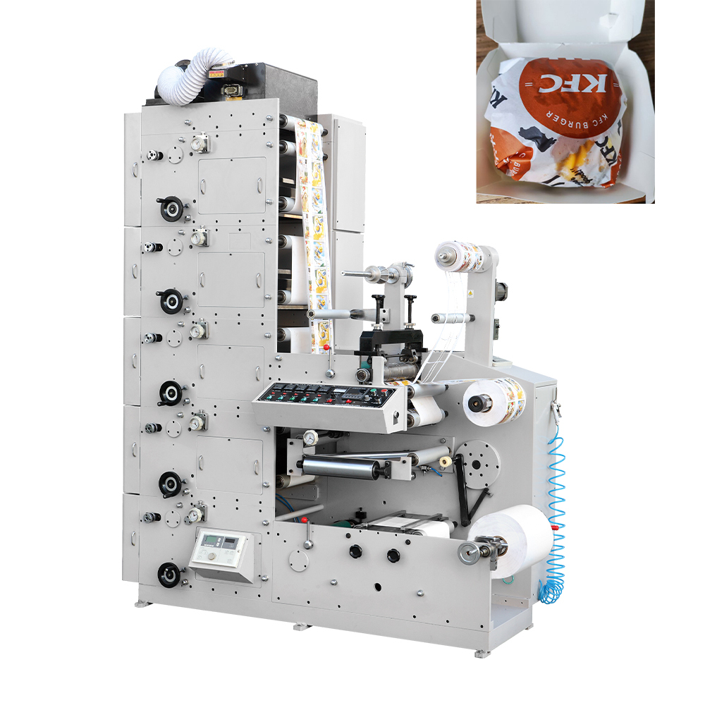 4 5 6 color High quality coffee paper cup fan paper cup bread paper label flexo printing machine and die cutting machine