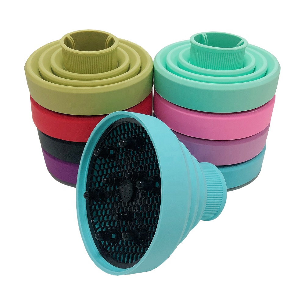 Custom Folding Telescopic Blowing Hood Large Drying Hood Silicone Fluffy Fair Root Styling Hood Hair Dryer Diffuser