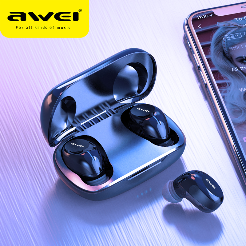 Новое поступление AWEI T20 TWS наушники для телефона настоящие беспроводные bluetooth наушники для мобильного телефона оптовая продажа