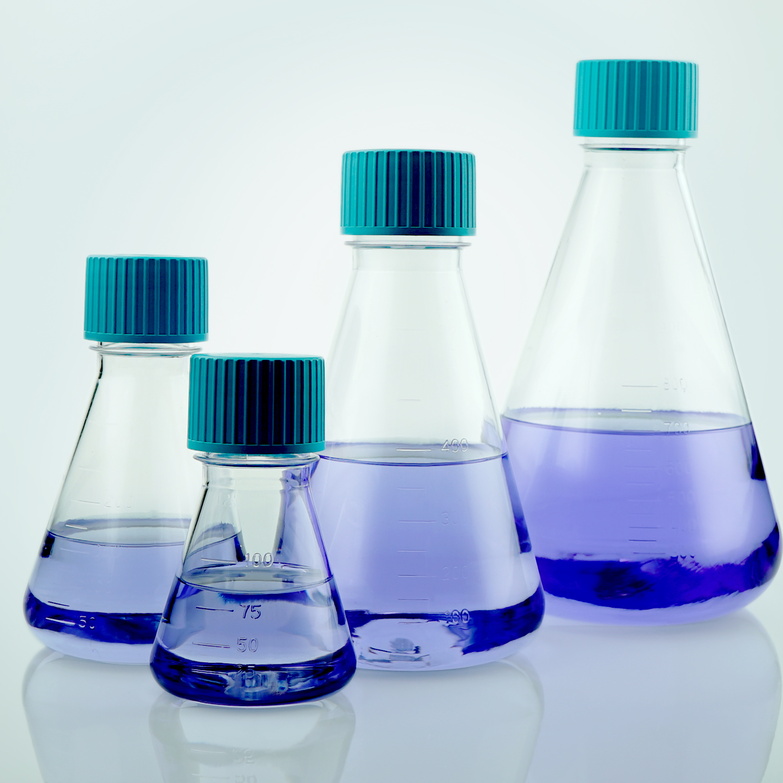 Лабораторная пластиковая коническая колба 250 мл ПЭТГ Erlenmeyer колбы