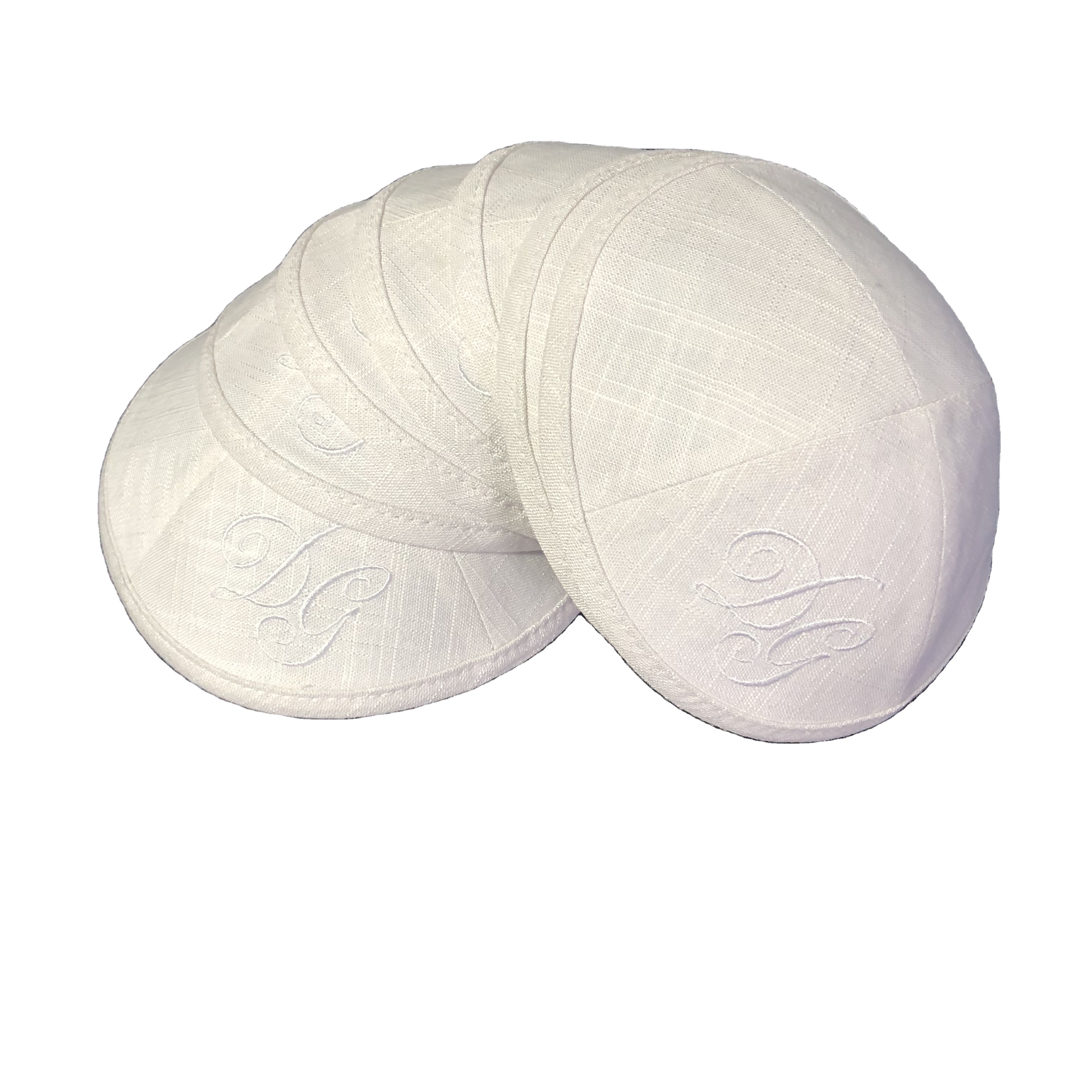 Пользовательские свадьбы и бар Mitzvah Лен Kippot еврейский Yarmulke Kippah Kippot вышивка и печать Вашего пользовательского логотипа